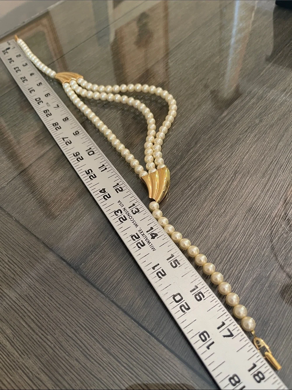 Vintage Napier Three Strand Waterfall Faux Pearl Necklace - Ivory/Cream 18” appr